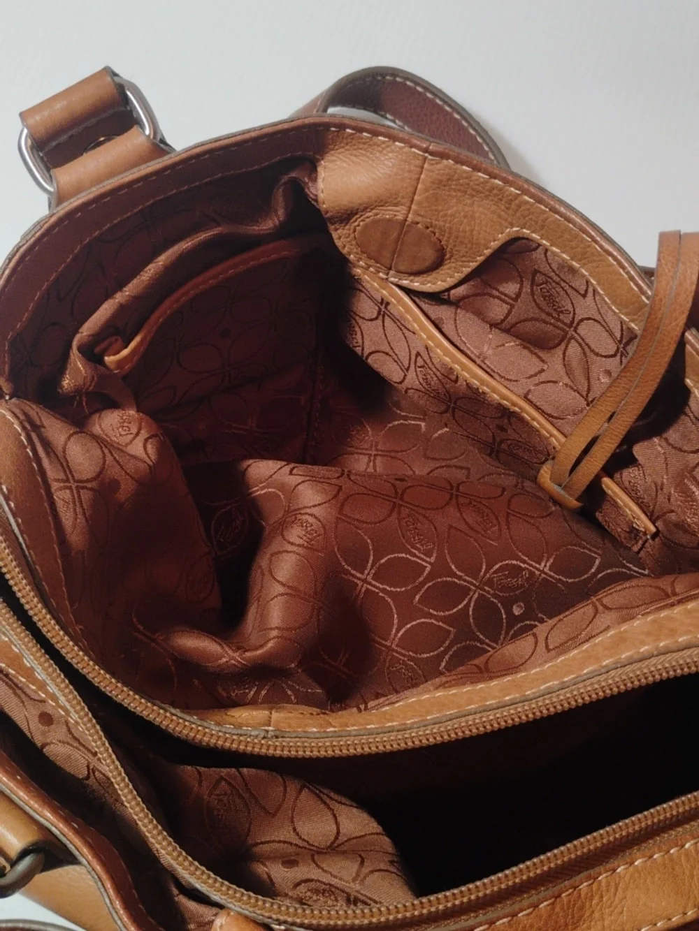 Fossil Vintage Cognac Leather Hobo With Wallet 2 Pieces For One Price - Picture 9 of 11